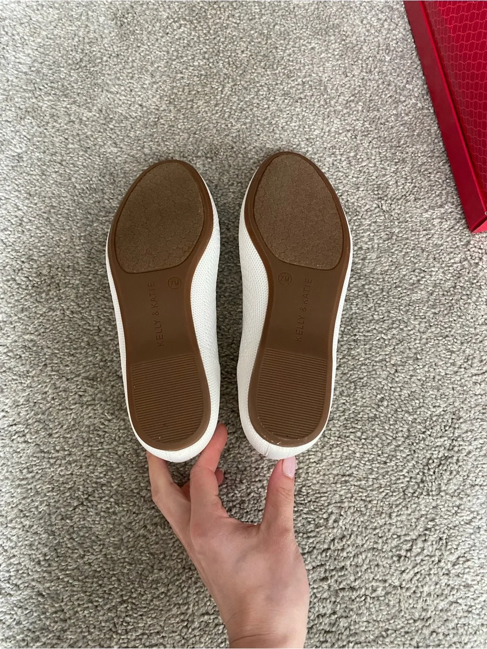 Kelly & Katie White Knit Ballet Flats